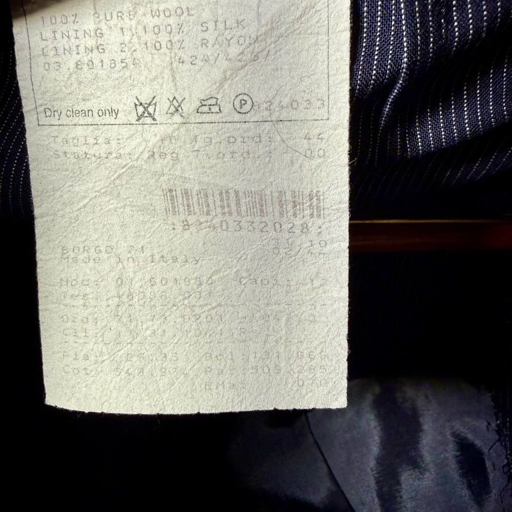 VTG Giorgio Armani Navy | Silk & Wool | Pinstriped Pants - Picture 5 of 13